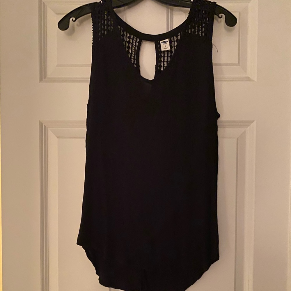 Black sleeveless blouse
